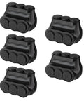 5 Pack 3 Port Insulated Multi Tap Wire Connectors Single Sided Entry For 2/0 To 6 AWG Dual Rated Copper And Aluminum Beast Mode Heavy Duty Black Vinyl Coated Electrical Splice Kit.