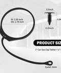 Gas Cap Tether With Eyelets For Audi A1 A3 And VW Beetle, featuring product dimensions and measurements. OEM 180201556 1J0201550.