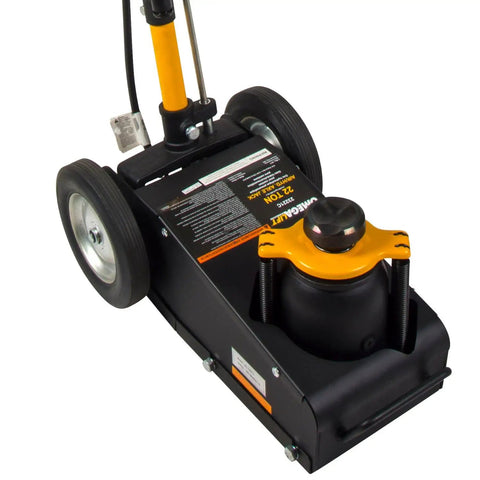 Heavy Duty Air Driven Axle Jack With Self Returning Springs For Rapid Capacity Lifts And Built In Bypass System To Move Tons Of Metal Without Breaking A Sweat In Any Shop