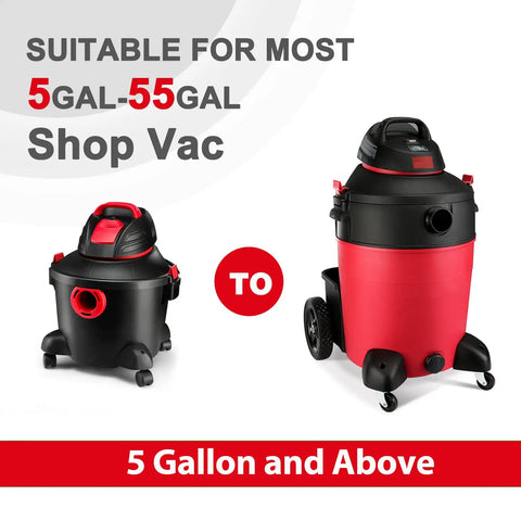 Foam Sleeve Filter Replacements For Most Wet Dry Vacuum Cleaners 5 Gallon And Up 5 Pack showing compatible vacuums