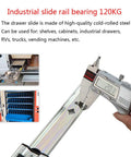 Caliper measuring Beefy Heavy Duty Drawer Slides 40 Inch 3 Section Full Extension Ball Bearing Metal Drawer Runners 120 Kg Capacity