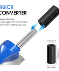 Top Notch V Groove Router Bit Set Made From Solid Carbide With Double Flutes And A Quarter Inch Shank For Dead Precision Cnc Engraving And Pro Woodworking Crafting Decorative Edges Without The Hassle Of Complicated Setup, featuring quick converter for 1/4 inch and 1/2 inch rods.