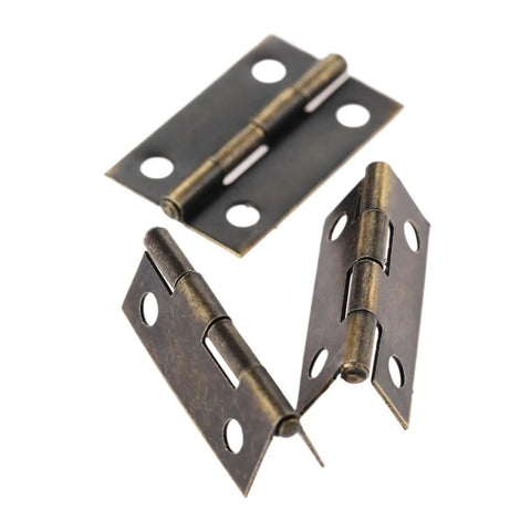 Rotating Concealed Hinge Set For Cabinets And Drawers, 10 Pack, 24x16mm Butt Hinges Bronze Gold Decorative Finish