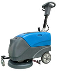 15 Inch Battery Powered Walk Behind Floor Scrubber Machine With Foldable Hand Push Design, Blue Commercial Grade Floor Cleaner