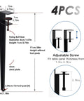 Diagram of Table Clamp Legs 28In Adjustable Metal F Shape Desk And Coffee Table Legs 4pcs No Drilling Design with measurements.