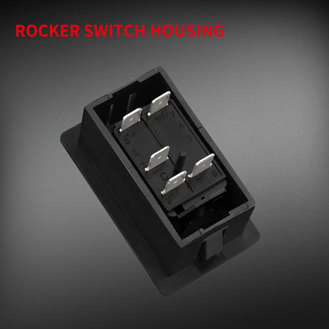 One Slot Rocker Switch Panel Housing Holder Black Plastic Ride Ready Single Mount for Vehicles with connectors visible