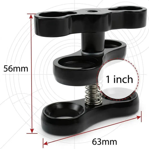 Double Pack 1 Inch Ball Clamp Set For Underwater Camera Tray And Dive Light Mounts Aluminum Butterfly Clip Dimensions