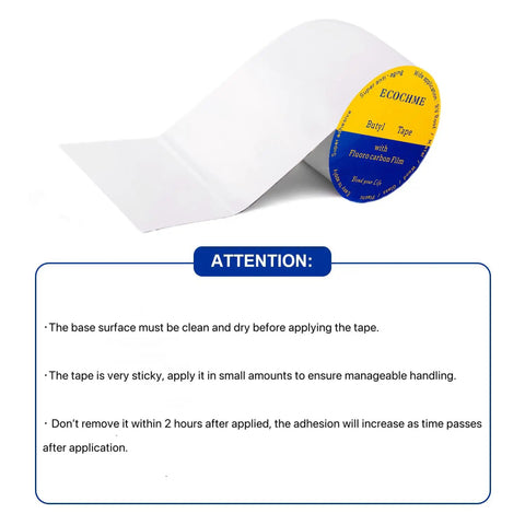 RV Sealant Tape 2 Inch By 16 Foot Waterproof Butyl Tape With Fluorocarbon Film For Roofing Gutter Windows Glass Boats Trucks