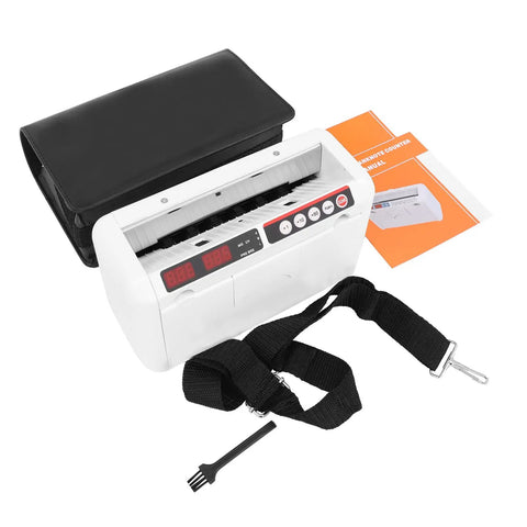 Portable Digital Money Counter With UV And MG Detection, 800 bills per minute, battery operated with accessories