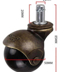 Real Deal Vintage Brass Swivel Casters Featuring Precision Ball Bearing Rollers For Office Chairs And Household Furniture sleek design with 50mm wheel