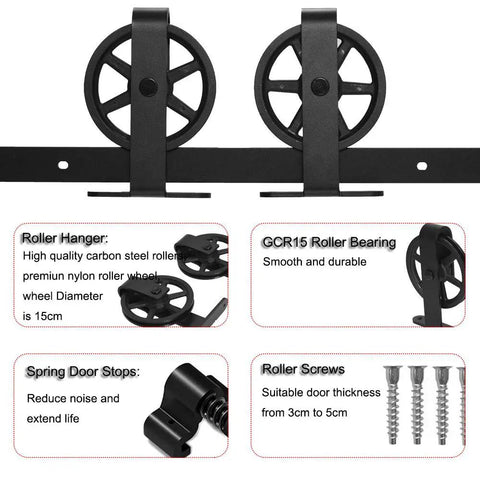 Heavy Duty 120 Inch Sliding Barn Door Hardware Track Kit With Tough Steel Build And Silky Smooth Wheels For Single Room Divider Farmhouse Garage DIY Project