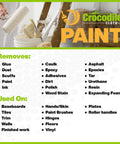 Heavy Duty Paint Cleaning Wipes 100 Count 15 by 10 Inches for Paint Prep and Cleanup Removes Paint Adhesive and Caulk Pro Grade Perfect for Painters Contractors Artists and DIY Enthusiasts displayed with usage and removal list