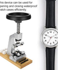 Pro Grade Oyster Watch Case Opener Bench Tool Kit With 6 Dies For Rolex And Tudor Back Case Removal Set with wristwatch