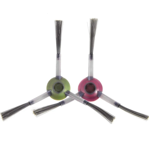 Two side brushes from Universal Replacement Parts Kit For Deebot OZMO T8 T8 AIVI T5 And T8 Series Robot Vacuum Cleaners, green and red.