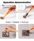Operation demonstration of the Real Heavy Duty Sink Plunger Paired With Three Flexible Drain Snakes for effective clog removal.