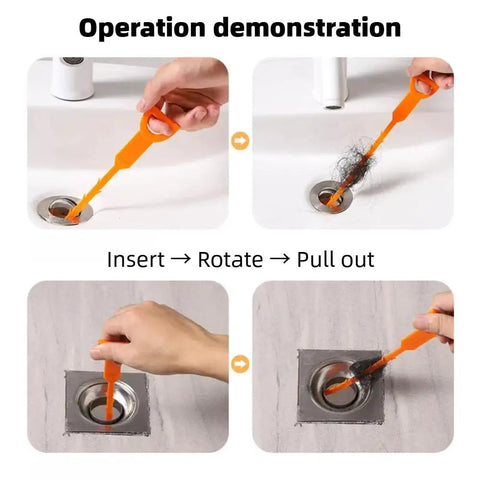 Operation demonstration of the Real Heavy Duty Sink Plunger Paired With Three Flexible Drain Snakes for effective clog removal.