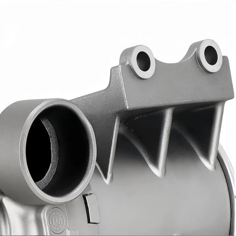 Direct Swap Electric Water Pump For Volvo S60 S80 S90 Xc60 Xc70 XC90 V60 V90 close-up view showing inlet and outlet design.