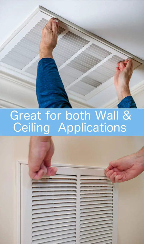 Fits 14x24 Duct Opening Steel Return Air Grille With Fixed Hinged Frame For 1 Inch Filters, Vent Cover For Sidewall Or Ceiling
