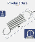 Revamp Your Living Room Setup With These Heavy Duty Recliner Tension Springs 2 7/8 Inch Universal Fit For Lane Lazyboy Homeplace Rock Solid Galvanized Steel 2.8 inch spring with dimensions shown.