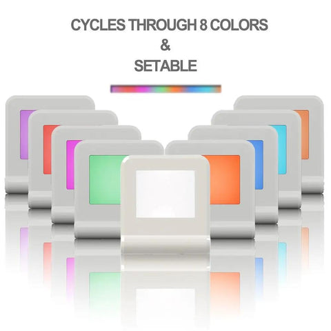 Plug In Led Night Light With Smart Dusk To Dawn Sensor Multi Color Changeable Night Lights showcased in various colors