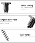 Solid 1/4 Inch Shank Wood Router Drill Bit For Curved Arcs Bending And Detail Work showcasing Teflon coating and tungsten steel blade.