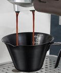 Stainless Steel Espresso Shot Cups With Spout And Handle, V Shaped Mouth For Clean Pour, Dual Oz And Ml Measuring, 3.4 Ounce Capacity in use
