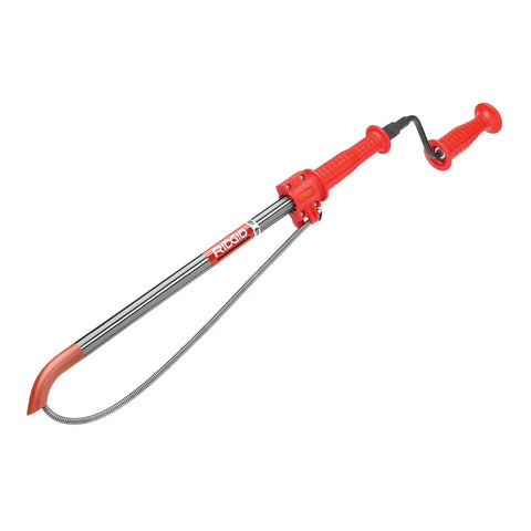 Hybrid Urinal And Shower Drain Auger With K-1 Cutter Head, red handles and telescoping snake for clearing 1-1/4 to 2 inch lines