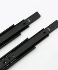 Heavy Duty Steel Ball Bearing Silent Drawer Slide Rail Set For Cabinets And Wardrobes, Three Section Drawer, 2 Pack, 10 Inch 240mm, Black Finish