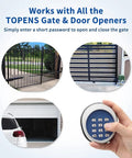 Wireless Gate Keypad With Keyless Entry Numeric Code Panel For Automatic Swing Or Sliding Gate Opener Outdoor Security Access Control Quick Pass Function And No Key Needed For Easy Pass Through.