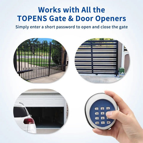 Wireless Gate Keypad With Keyless Entry Numeric Code Panel For Automatic Swing Or Sliding Gate Opener Outdoor Security Access Control Quick Pass Function And No Key Needed For Easy Pass Through.