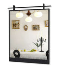 Dope Barn Door Vibe Farmhouse Mirror 28 By 20 Inches In Matte Black Metal Frame reflecting dining room decor