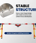 65 Inch Portable Folding Work Platform And Rock Hard 2000 Lbs Heavy Duty Welding Table showing stable structure with heavy-duty hinge design.