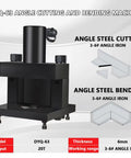 Heavy Duty 20 Ton Hydraulic Angle Cutter And Bender Machine With Dual Purpose Blade and No Sweat Electric Pump for Crushing Under Six Millimeter Steel Jobs Straight Out The Box Ready To Roll Daily, showing cutting and bending functions.
