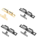 Touch Latch For Cabinets And Doors With Spring Ball Copper Buckle in metal, shown in gold and silver, preventing slams
