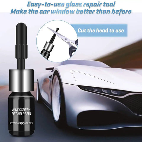 Three Pack Windshield Crack Repair Kit For Cars, Nano Glass Repair Fluid For Chips And Scratches, repair resin bottle close-up