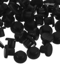 100 Piece Silicone Plug Cap Set Round Panel Hole Covers For Drilling Holes No Hassle Easy Install Heavy Duty Black Silicone Plugs For Office And Industrial Control Panels black silicone panel hole plugs, round, assorted angle on white background