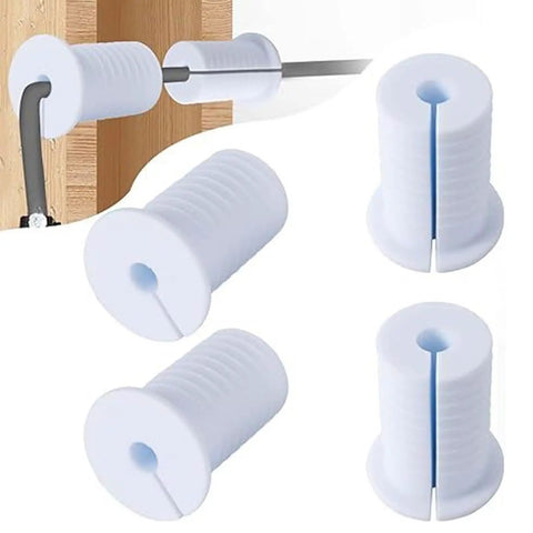 Heavy Duty 6 Pack Rubber Cable Routing Kit With Wall Grommets For Sleek Furniture And Drywall Hole Bushing To Keep Your Wires Protected And Manageable Without Messy Cords Hanging Around, white rubber grommets