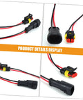 Grab These Sweet 12 Piece Auto Electrical Quick Connectors To Spice Up Your Wire Harness Kit With Gnarly Weather Proof Seals For Durable Car Maintenance, black sealed car wire connectors with red yellow leads