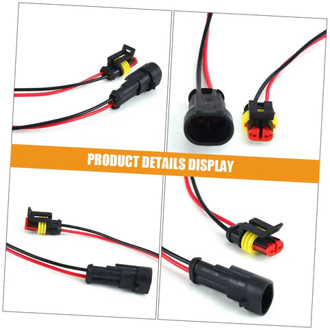 Grab These Sweet 12 Piece Auto Electrical Quick Connectors To Spice Up Your Wire Harness Kit With Gnarly Weather Proof Seals For Durable Car Maintenance, black sealed car wire connectors with red yellow leads