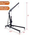 Rock Solid 2 Ton Folding Engine Hoist Cherry Picker Shop Crane Built For Hardcore Garage Swaps Featuring Hella Beefy Steel Frame And 4000 Lb Capacity with adjustable boom and sturdy base.