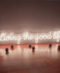 Living The Good Life LED Neon Sign Custom Personalized Home Wall Decor Large 30 Inch Indoor Light for Birthday Weddings Christmas