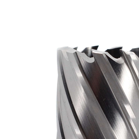 Oscarbide annular cutter, 1-9/16 in cutting diameter, steel body, close-up of toothed edge