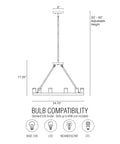 Diagram showing dimensions of 25 Inch Six Light Wagon Wheel Chandelier Industrial Rustic Farmhouse Round Ceiling Light