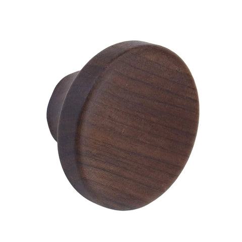 Six Piece Round Wooden Drawer Knobs With One Hole 1.56 Inch Cabinet Handles For Dresser Kitchen Cabinets And DIY Furniture Projects Smooth Sanded Solid Wood Pulls, walnut