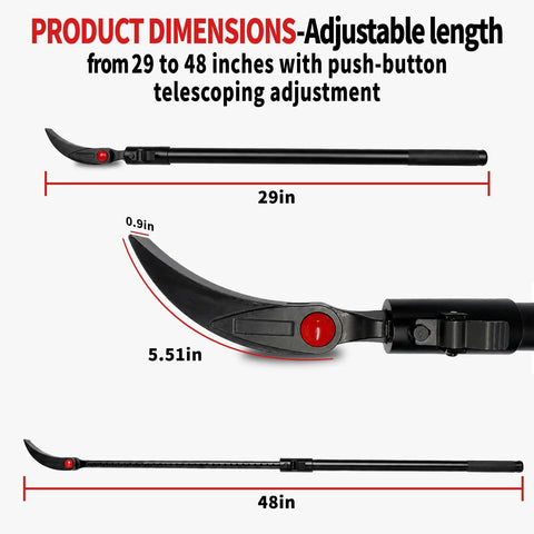 Heavy Duty Telescopic Pry Bar Locking Adjustable Angle 29 To 48 Inch Extendable Crowbar dimensions 29 to 48 inches adjustable length