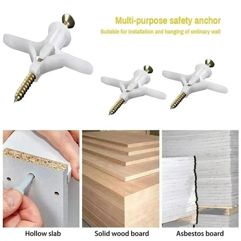 Built Tough Drywall Expansion Screws And Hollow Wall Anchors Kit In Gray Butterfly for plasterboard installation example.