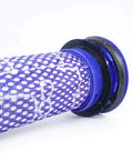 Close-up of a blue pre-filter for Dyson V7 V8 Vacuum Cleaner, part of Four Pre Filters And Four Post Filters Replacement