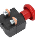 Heavy Duty Emergency Stop Button DC 80V Latching Switch IP65 Rated for Forklifts and Electric Stacker Pallet Cars with red button.