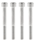 Kickass Grade 5 Titanium M5x45mm Hex Socket Head Screws Featuring Standard Allen Drive, Pack of Four.