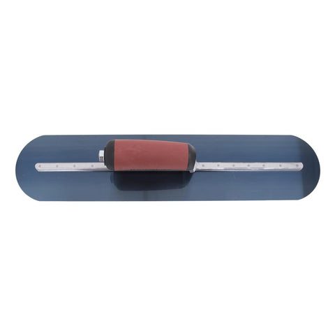 Fully Rounded Concrete Finishing Trowel With Blue Steel Blade And DuraSoft Handle, 20 by 4 inch, Xtralite Aluminum Alloy Mounting, made in the USA